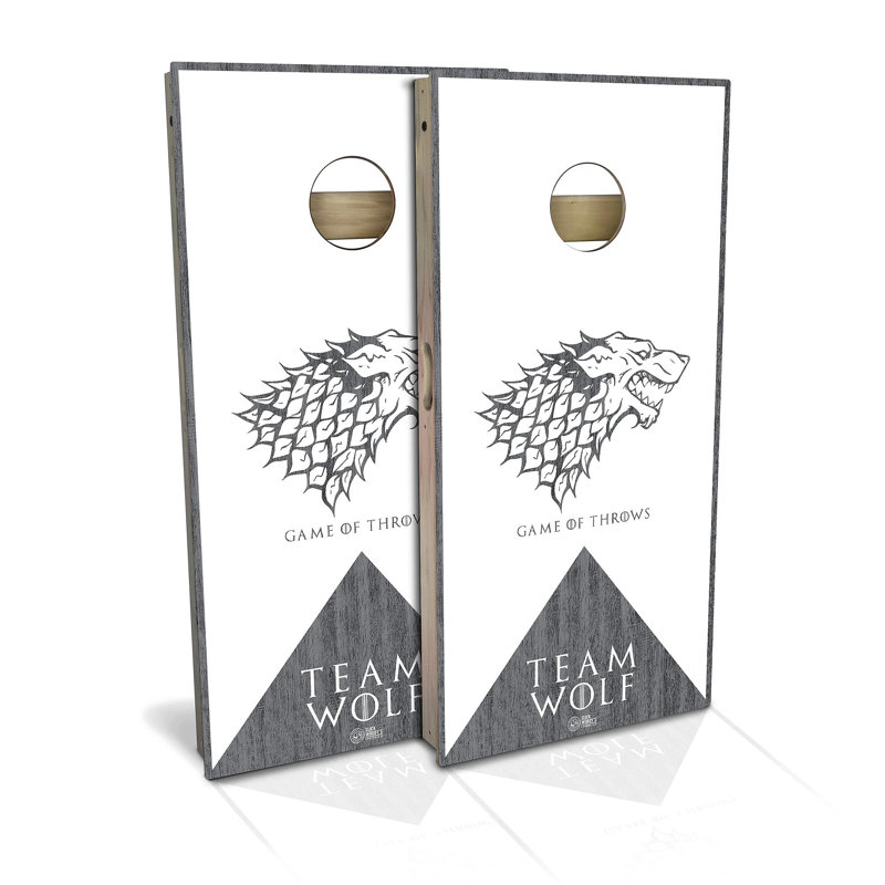2' X 4' Game Of Throws Team Wolf Cornhole Board Set With Case And Lights