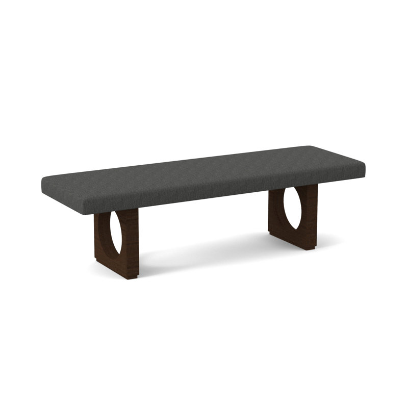 Void Upholstered Bench, American Walnut, Venice Ivory