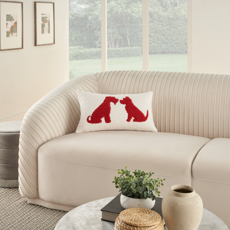 Leanne Polyester/Polyester Blend Lumbar Rectangular Pillow Cover & Insert, Red