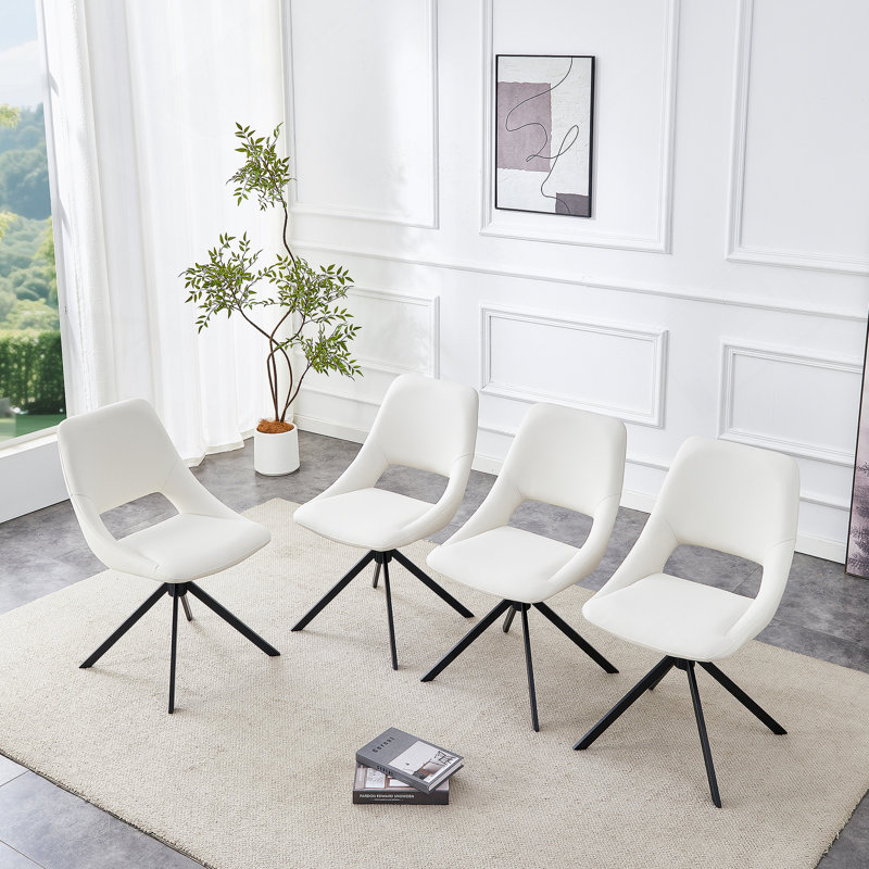 Ensemble de chaises pivotantes confortables idéales pour la salle à manger, la cuisine, offrant un mouvement fluide et un revêtement de haute qualité (ensemble de 4)