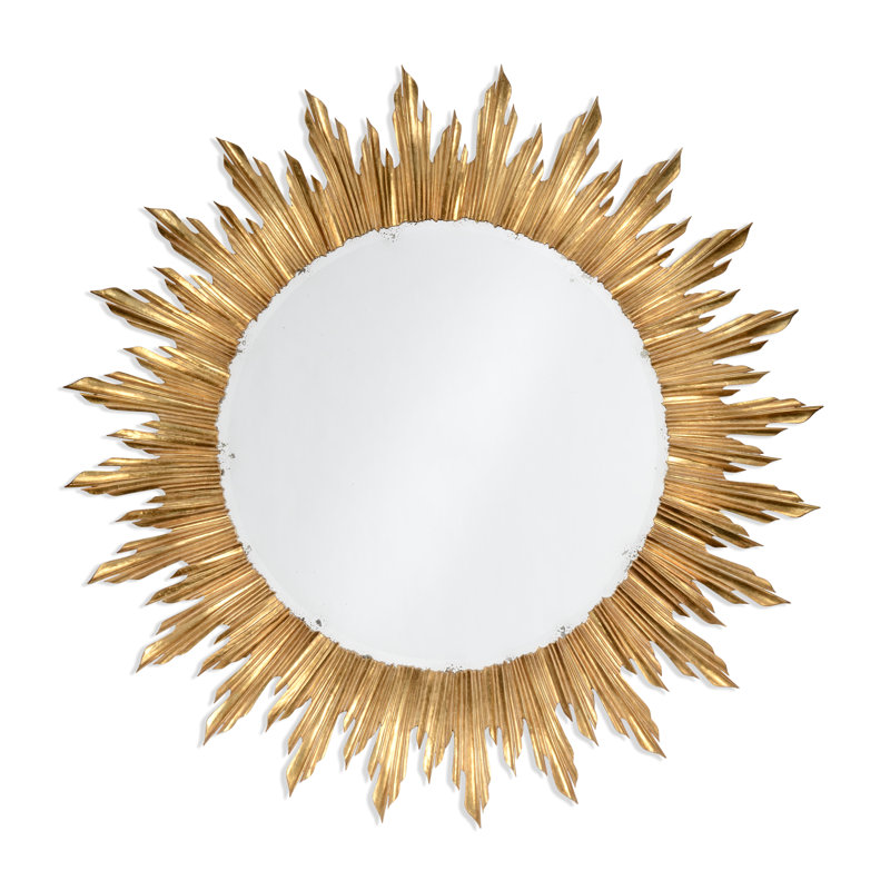 Versailles Flat Metal Wall Mirror, Gold