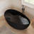Fslefay 65'' Terrazzo Freestanding Deep Soaking Bathtub, Speckled Solid Surface Stone Resin Stand Alone Tub with Overflow-125177226