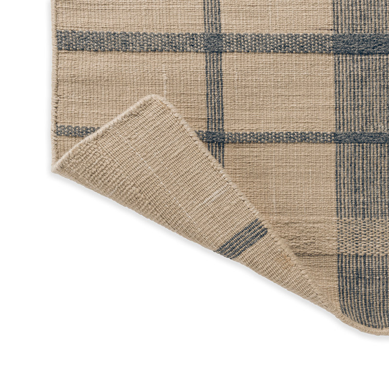 Zona Outdoor Plaid Area Rug in Beige/Navy, Rectangle 6'7" x 9'2"