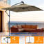 Parasol carré déporté de 2,5 m (8,2 pi) à DEL avec base, parasol extérieur toutes saisons pour terrasse, jardin et cour-994264197