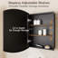 Arch Medicine Cabinet with Storage, Beveled Glass, Adjustale Shelves,Metal Frame-38649162-38649156