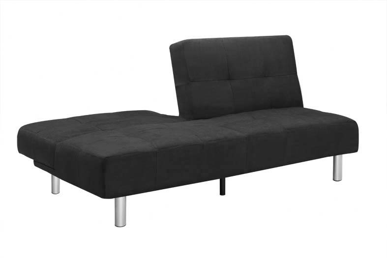 Puzzle Upholstered 68.9'' Sofa, Black Microfiber, Silver