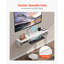 Meuble télé flottant, centre de divertissement mural avec trou de câble, tablette télé flottante moderne avec armoire de rangement, console de panneau de particules pour lecteur DVD, boîte de câble, console de jeu, blanc-2067292329