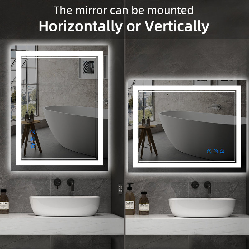 Fairweather Flat Wall Mirror, 71.12Cm H x 91.44Cm W x 3.5Cm D