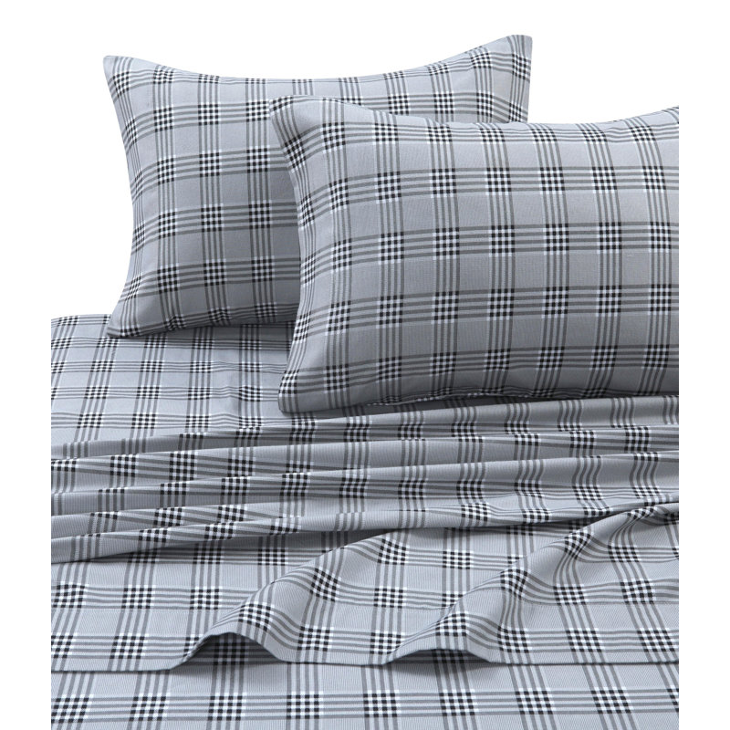Cozy Flannel Plaid Sheet Set, Full