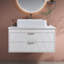 Meuble-lavabo moderne 31,5 "avec lavabo vasque et grande armoire de rangement