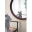 Miroir mural en bois de manguier de style transitionnel avec cadre en bois de manguier massif pour salle de bain, console de vestibule posée contre le mur-436514256