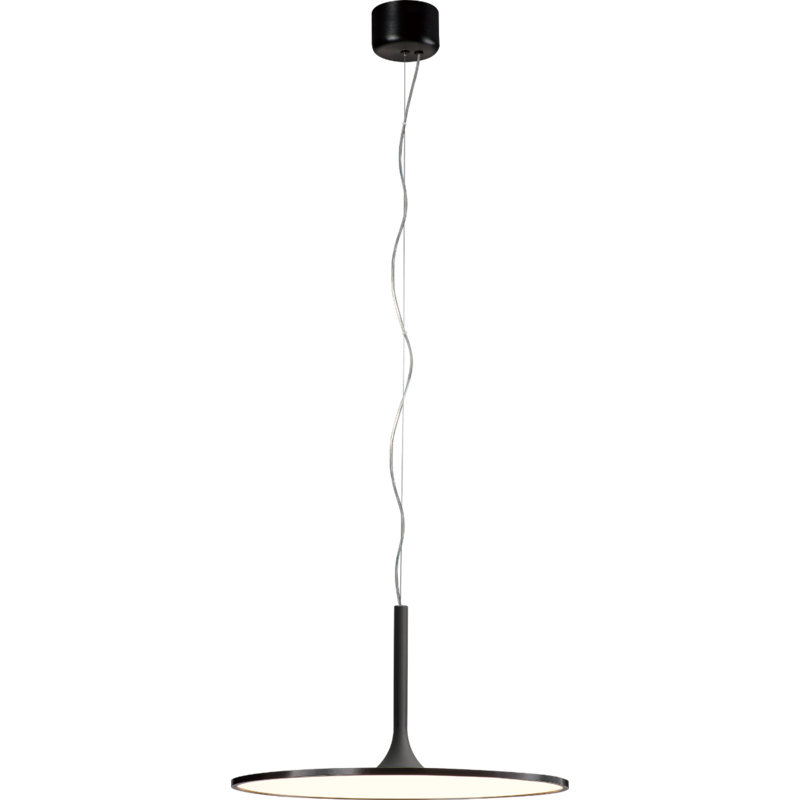 Luminaire suspendu 1 lumière DEL Ediline, Noir brossé / noir mat, H 13,1 po x l 23,9 po x P 23,9 po