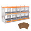 Boîte de nidification en métal à 10 compartiments pour poules / canards, collection et assemblage facile des œufs, équipement de cage en acier galvanisé ventilé orange