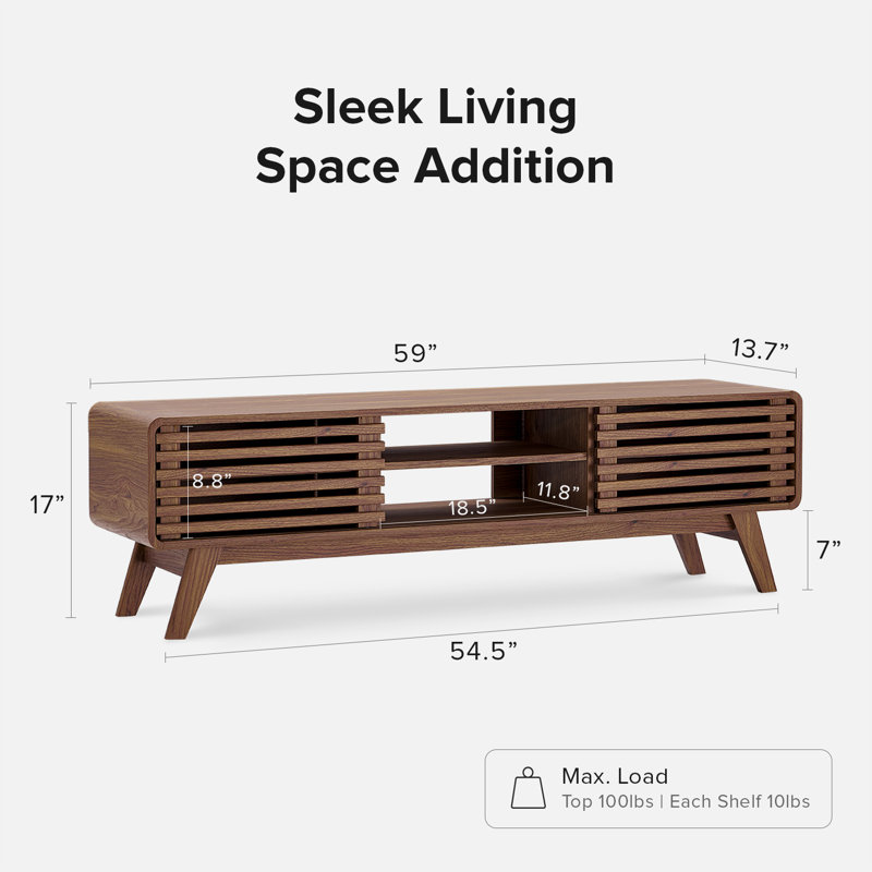 Howie Unfinished TV Stand for TVs up to 65", Brown
