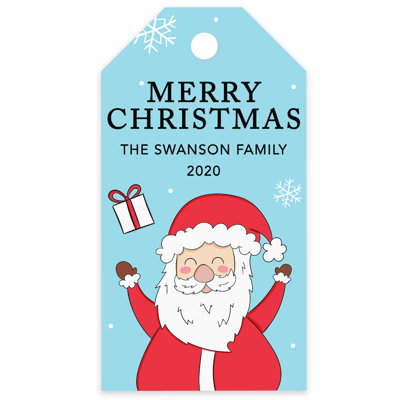 Koyal Wholesale Custom Christmas Gift Tags Happy Santa Design Custom Name Year 60-Pack