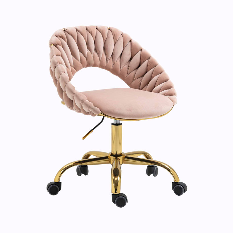 Quadry Velvet Task Chair, Pink