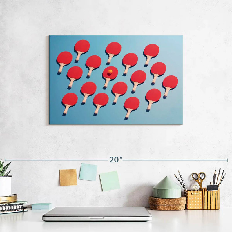 Sireci Ping Pong Paddles And Ball, 8" H x 12" W