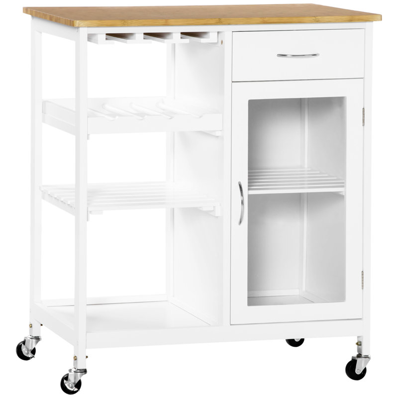 Îlot de cuisine roulant avec rangement (tabouret non inclus)