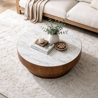 Table basse moderne en pierre frittée 31,5 po Modern