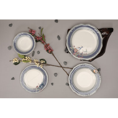 Piece Porcelain China Dinnerware Set - Service for 6