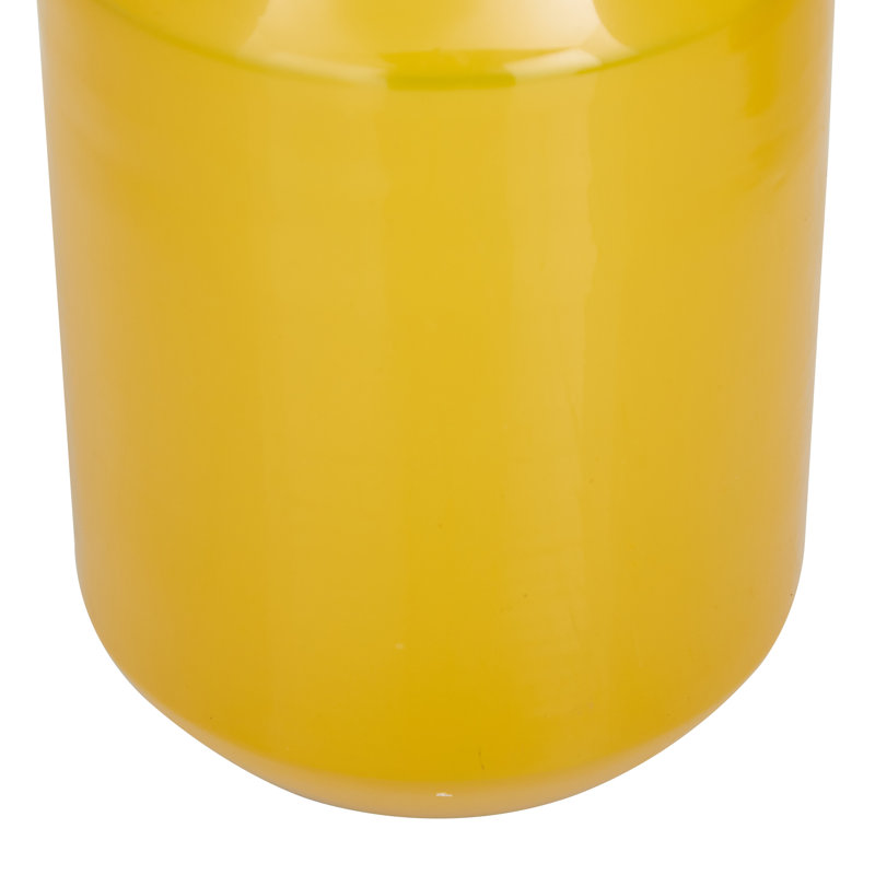 Metal Decorative Vase with Gold Rims Set, Yellow