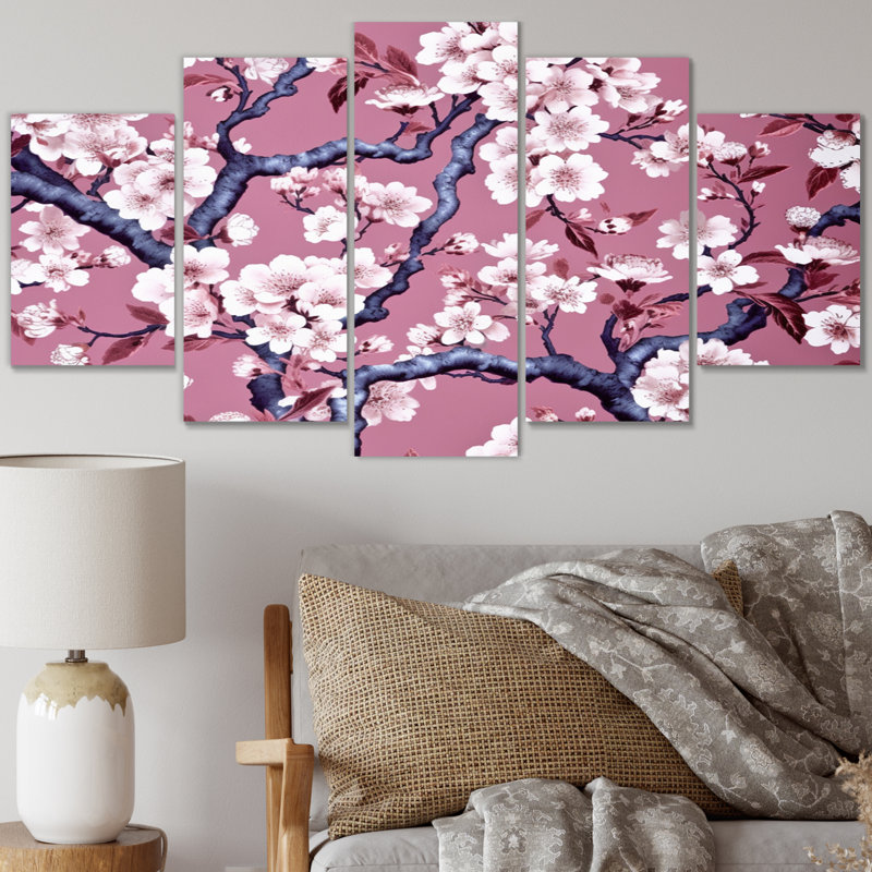 Cherry Blossum Flower Whispers I Plants & Flowers Wall Decor on Metal