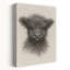 «Fluffy Black Calf Minimalist Rustic Abstract Cow Portrait Landscape», reproduction d'art mural-742731513