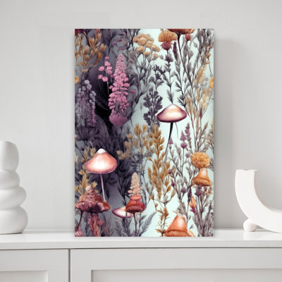Nature Flowers And Leaves Watercolor Art Abstract Flower Nature Wall Art Print 1 Piece Wrapped Canvas Wall Art