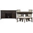 Lyndsey 52" Round Dining Table With 2 Upholstered Side Chairs Curved Bench And Buffet