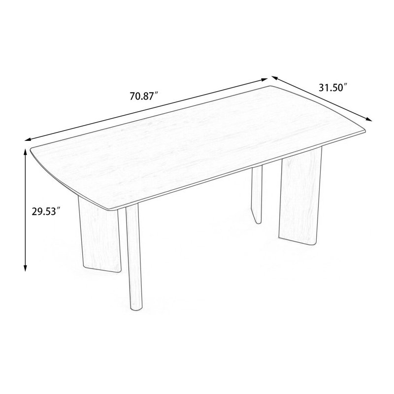 Burlywood Rectangular Solid Wood Butterfly Leaf  Dining Table, 29.53"H x 70.87"L x 31.5"W