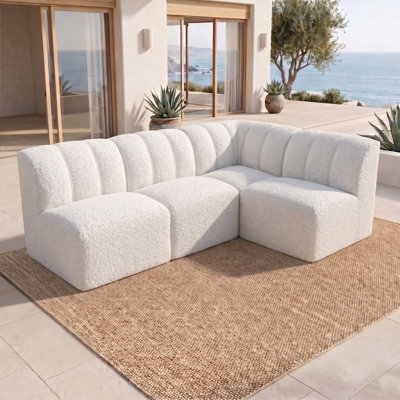 Ensemble de canapé modulaire rembourré 4 pièces avec tissu Sunbrella Praia Essie