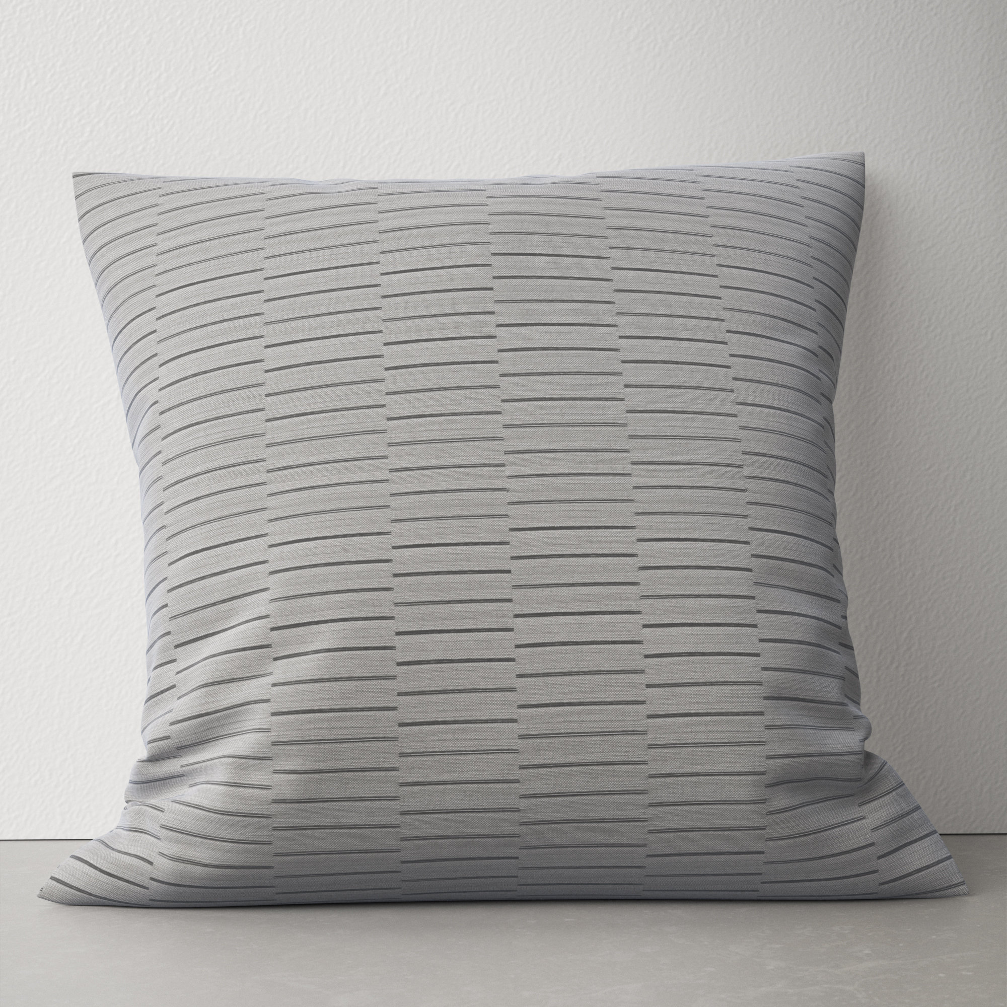Retha Striped Indoor/Outdoor Throw Pillow, Light Gray, 20" H x 20" W x 4" D