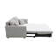 Canapé-lit modulaire en chenille gris avec rangement spacieux et 2 coussins confortables