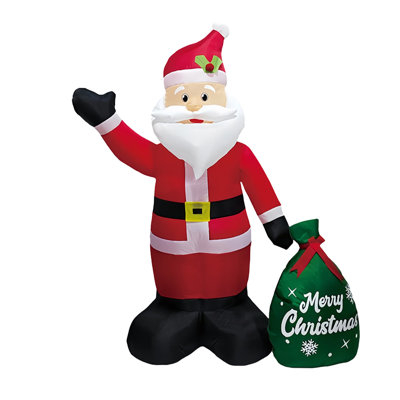 4FT Christmas Inflatables Santa Claus LED Lights Christmas Inflatable Decoration Outdoor Blow Up Yard Decoration For Holiday Party Xmas News Year