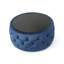 Repose-pieds rond en velours bleu foncé