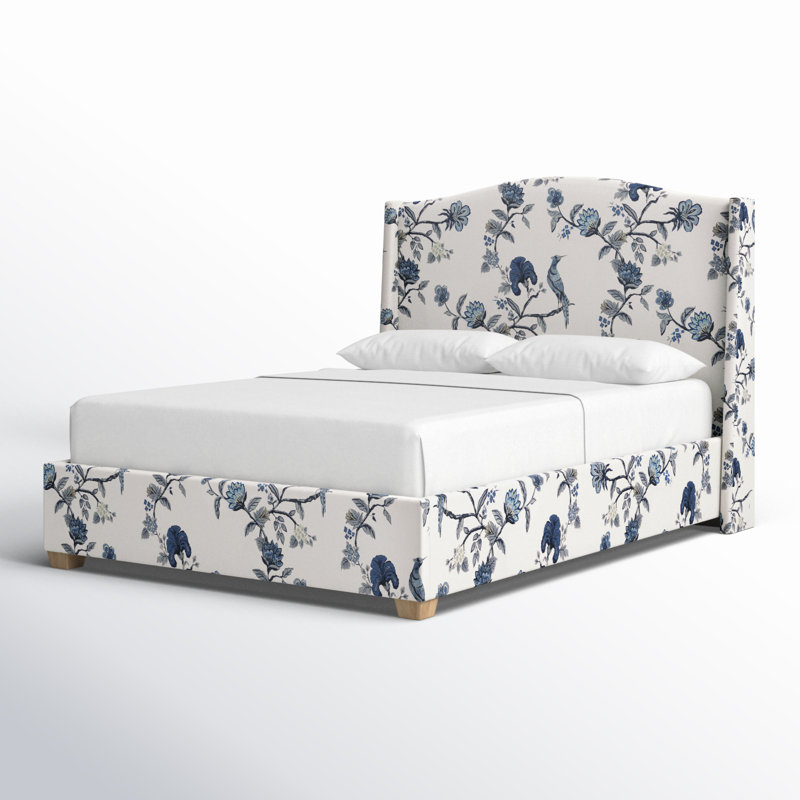 Lit tapissier standard Allis, Grand, Indigo Shaana