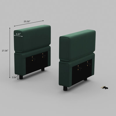 Velours en tissu réglable 2 repose-pieds, dossier pour canapé modulaire