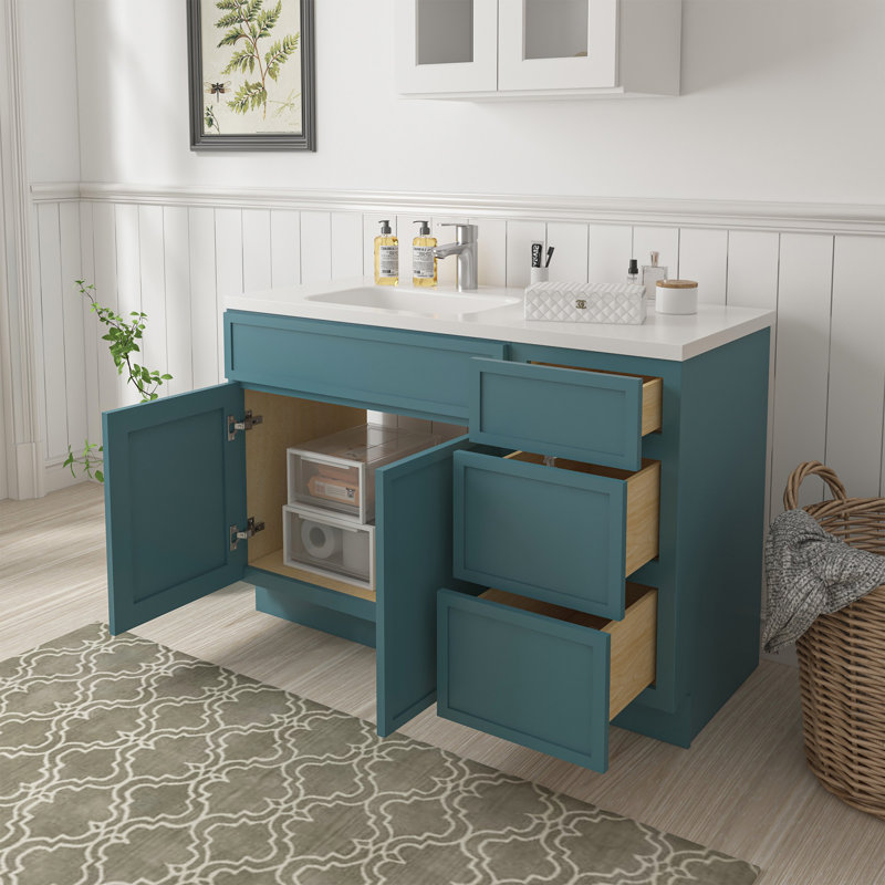 Base de meuble-lavabo simple 48 po seulement, Sarcelle