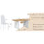 Table de salle à manger pour 4 personnes, table 55 po x 31,5 po, texture bois, chaises blanches, coussins antidérapants grain naturel avec éponge confortable en forme de losange de style moderne