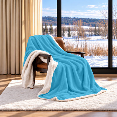 Reversible Sherpa Fleece Fur Thick Blanket