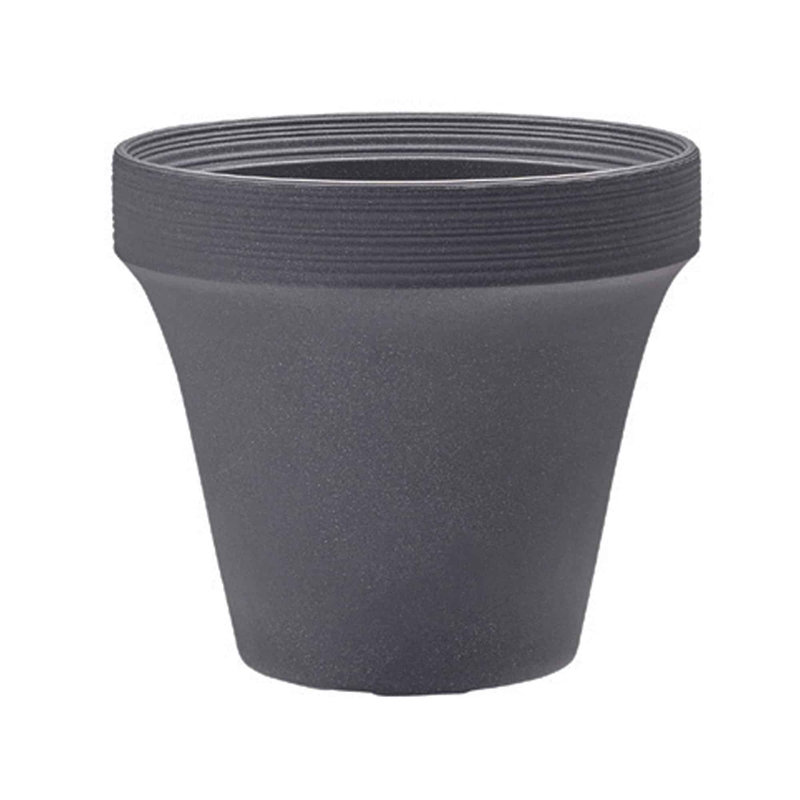 Pot de fleurs en plastique recyclé Ridge intérieur / extérieur Ridge, H 15 po x l 15 po x P 15 po, Écorce terrestre