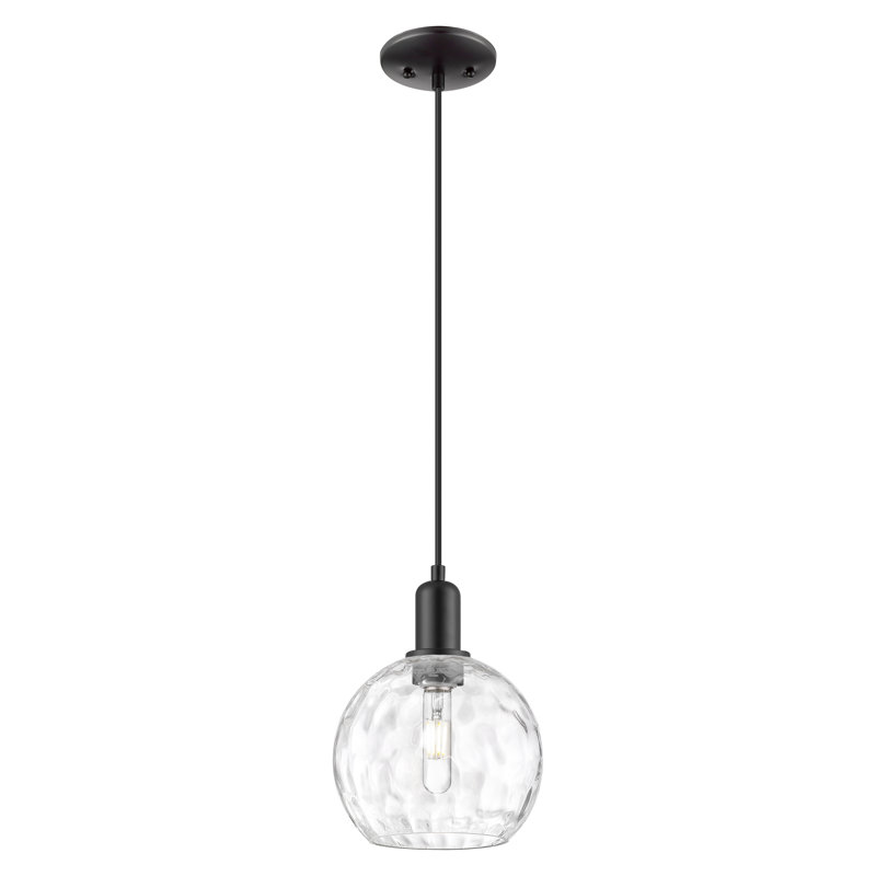 Mini-luminaire suspendu 1 lumière Arcadia, Noir mat, H 7 po x l 8 po x P 8 po