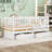 Wood Daybed With Fence Guardrails And 2 Drawers, Split Into Independent Floor Bed & Daybed-583363617-583363616