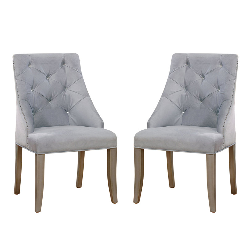 Ensemble de 2 chaises d'appoint rembourrées Flannelette