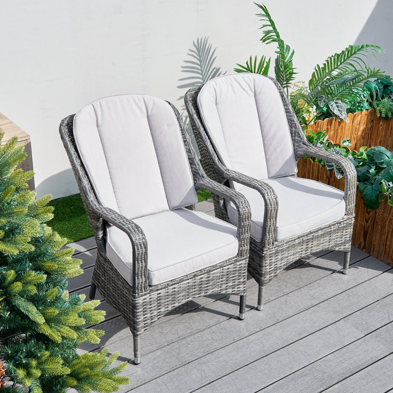 Deux chaises de patio avec coussins