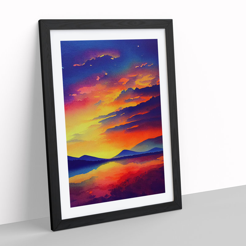 Sunset Over Mountains No.7 - Wall Art, Paper, No Matte, 34cm H x 25cm W