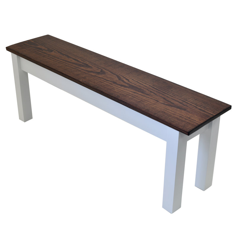 Armano Banc en bois massif 1776, H 17 po x l 54 po x P 12 po, Red Mahogany/White
