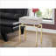 Table basse beige aspect marbre avec base en métal doré et tiroir de rangement pour le salon et la chambre à coucher
