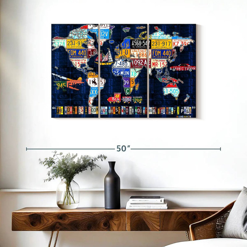 Aliaz World Map Augustine, 24" H x 38" W