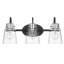 Meuble-lavabo 3 lumières 20,75 po noir mat et nickel poli avec verre transparent.-551011191